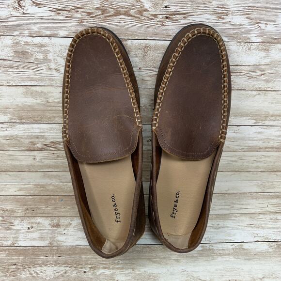 Frye & Co Brown Leather Slip On Loafer Men's 8 - Picture 5 of 7